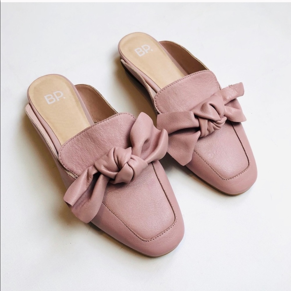 BP Nordstrom Dusty Pink Maddy Bow Mule Slip On Loafers 6